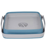 Bassine r&eacute;tractable bouchon &eacute;videur grise et bleue