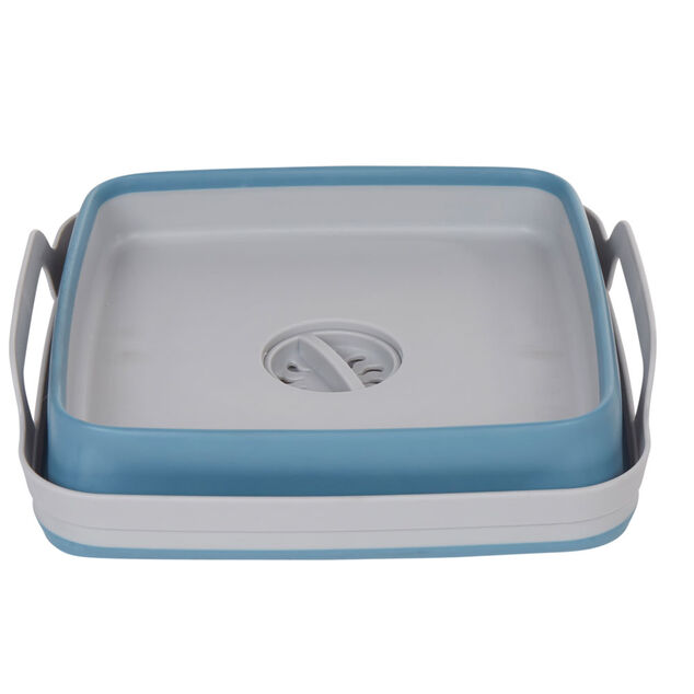 Bassine r&eacute;tractable bouchon &eacute;videur grise et bleue