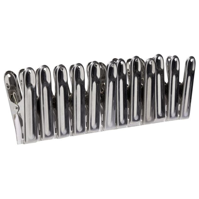 Pince &agrave; linge inox gris x12