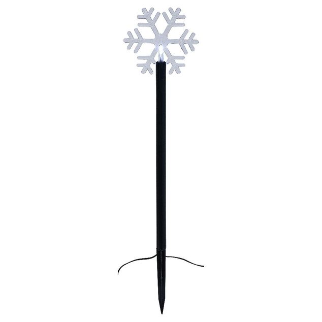 Borne &agrave; planter flocon 1LED blanc froid H40cm x5