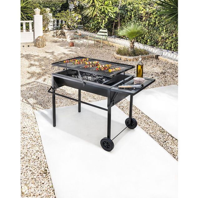 Barbecue &agrave; charbon Lima 3 hauteurs de cuisson grande surface