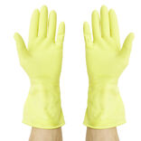 Paire de gant long en latex jaune Taille M