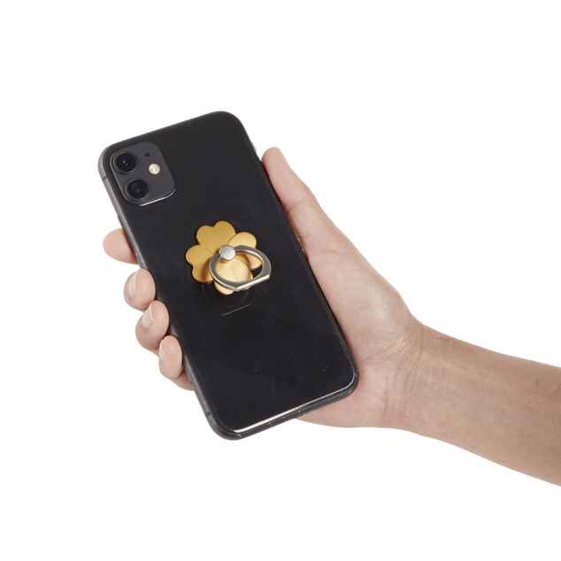 Anneau support téléphone adhésif rotatif forme fleur rose ou blanc