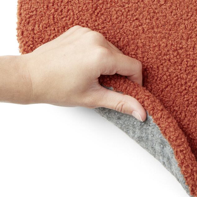 Galette de chaise en tissu bouclette rouge rooibos &Oslash;38 cm