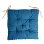 Galette de chaise matelassée en coton bleu 40x40cm