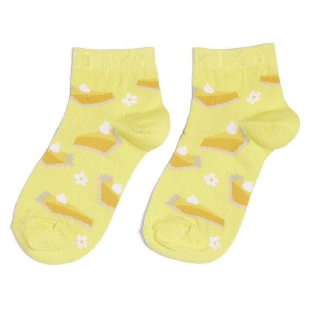 Chaussettes originales basses motif tarte au citron jaune - T36/40
