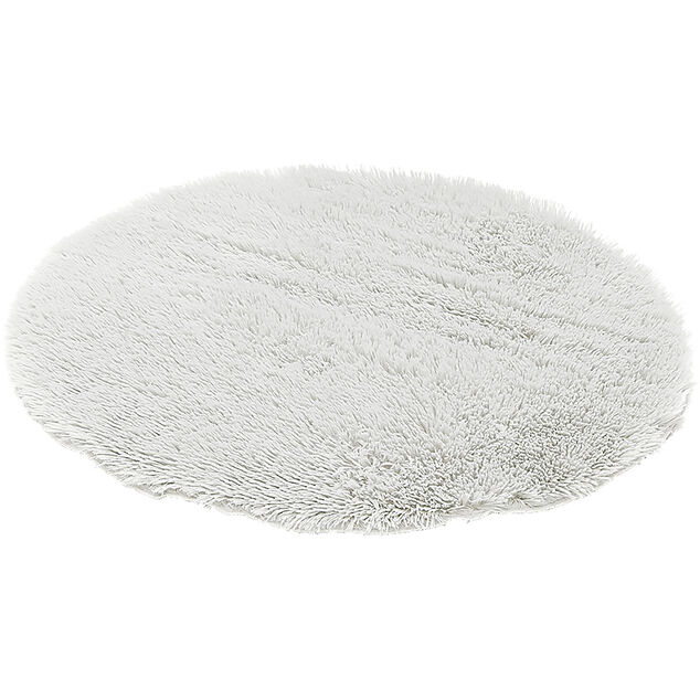 Tapis rond fourrure Shaggy gris clair