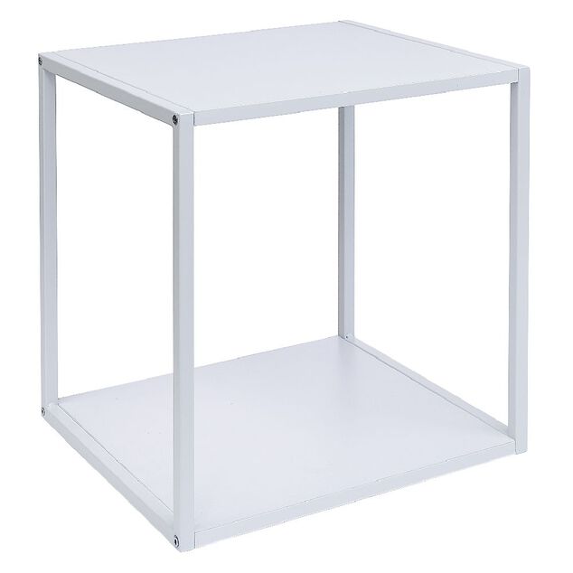 Structure Box Cube 35x30x35cm m&eacute;tal blanc