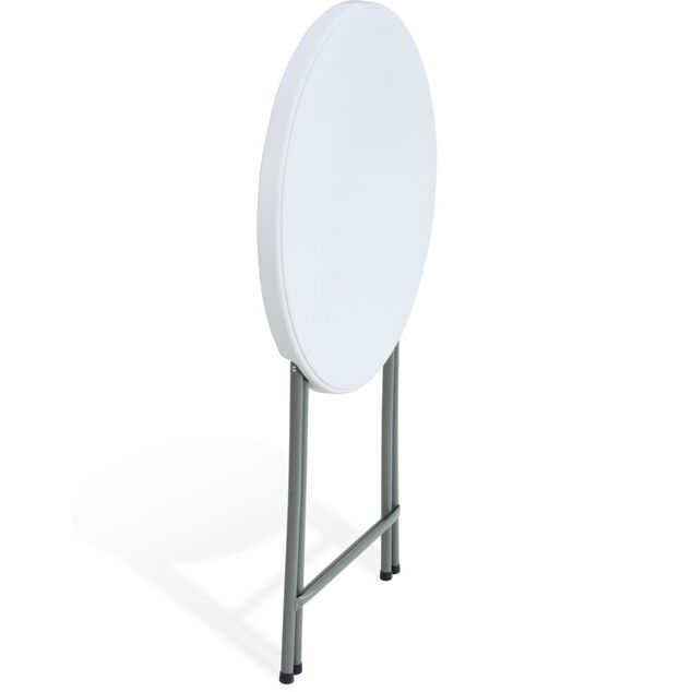 Table bar de jardin pliante Fiesta ronde plastique blanc &Oslash;80xH110cm