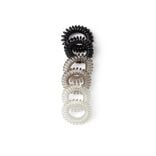 Lot de 6 &eacute;lastiques &agrave; cheveux spirale caoutchouc 3 coloris