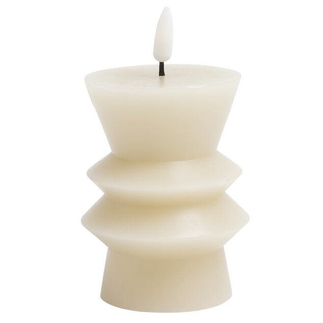 Bougie LED sculpt&eacute;e blanche &Oslash;7,5xH10cm