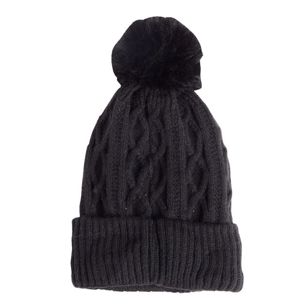 Ensemble mug 450ml fa&iuml;ence avec bonnet &agrave; pompon noir