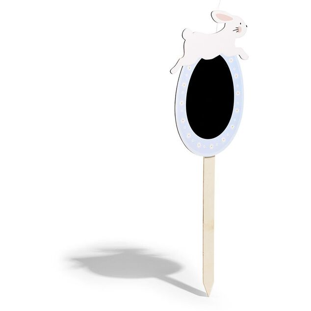 Pancarte bois et ardoise oeuf avec lapin de P&acirc;ques H60cm