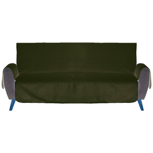 Protège canapé côtelé L279xH179cm - 2 modèles gris ou blanc