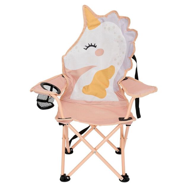 Chaise de camping licorne acier et polyester 55x34xH75cm