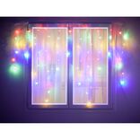 Rideau lumineux extérieur flocons de neige 76LED multicolores 1,5m