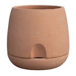 Pot rond en terre cuite avec r&eacute;serve d'eau &Oslash;27xH26cm