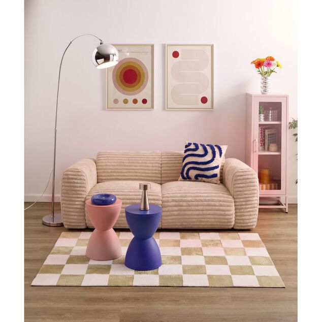 Tabouret bas rond Verso plastique bleu &Oslash;29xH43cm