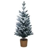 Sapin artificiel enneigé pot tressé 258 branches Ø56xH100cm