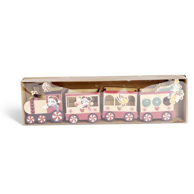 Train Disney Mickey en bois L38cm
