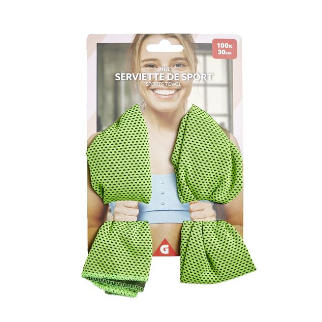 Serviette de sport verte 100x30cm