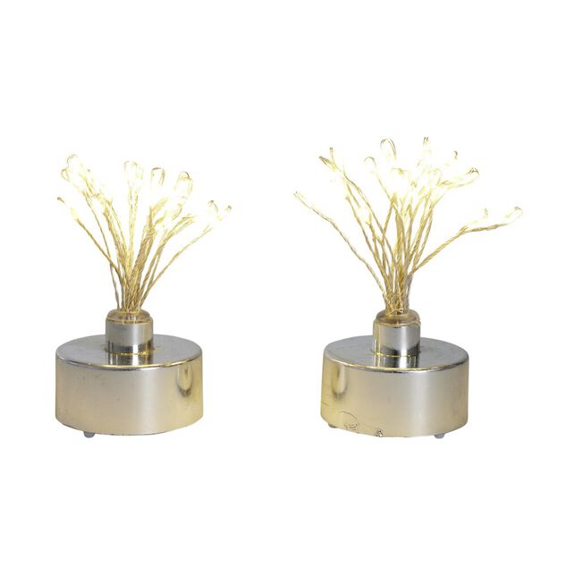 D&eacute;coration lumineuse x2 effet bouquet 20LED blanc chaud