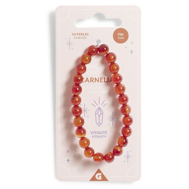 Bracelet crystal large 26 perles cornaline auburn - Vitalit&eacute;