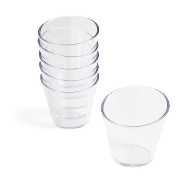 Lot de 6 verrines 100ml plastique transparent &Oslash;6,9xH6,7cm