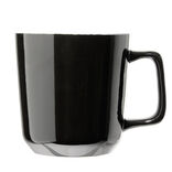 Tasse en gr&egrave;s carr&eacute;e noir avec anse &Oslash;9,4xH10cm 420ml