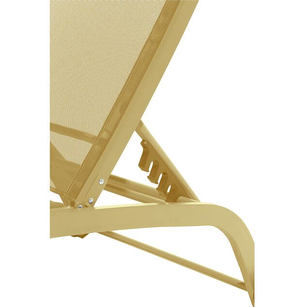 Bain de soleil transat Stockolm jaune 186x63xH32/90cm