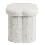 Pouf de rangement 8,8L laine boucl&eacute;e beige 25x25xH26,5cm