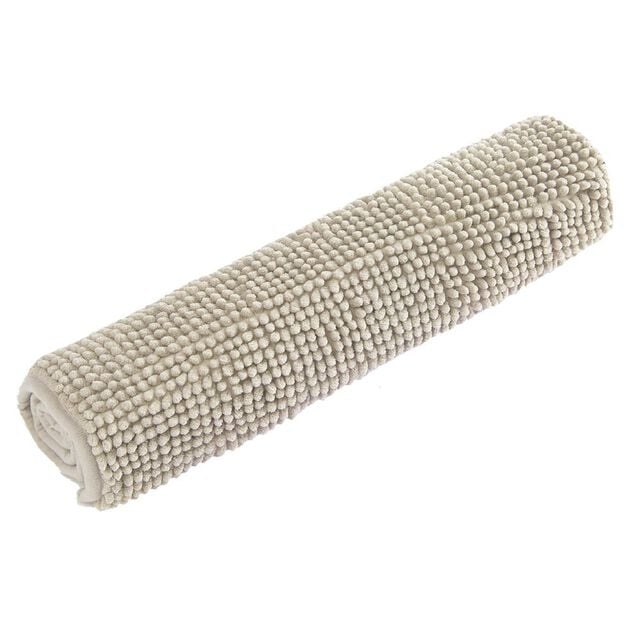 Tapis de salle de bain chenille taupe 65x45 cm