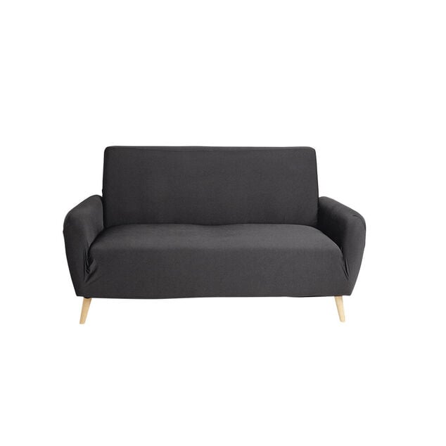 Prot&egrave;ge canap&eacute; extensible 2 places L145-185cm gris fonc&eacute;