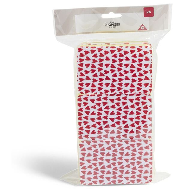 Lot de 6 &eacute;ponges de bain exfoliantes