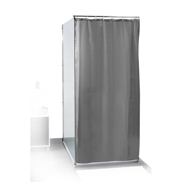 Rideau de douche en plastique avec 12 anneaux 180x200cm (4 modèles)