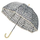 Parapluie canne transparent imprimé léopard