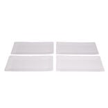 Plateau de présentation rectangulaire x4 carton métallisé blanc 19x37cm
