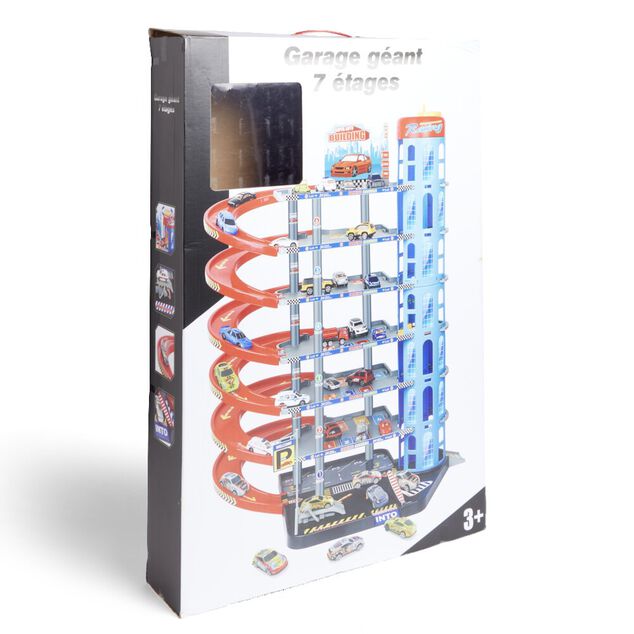 Garage voiture avec pistes de courses.