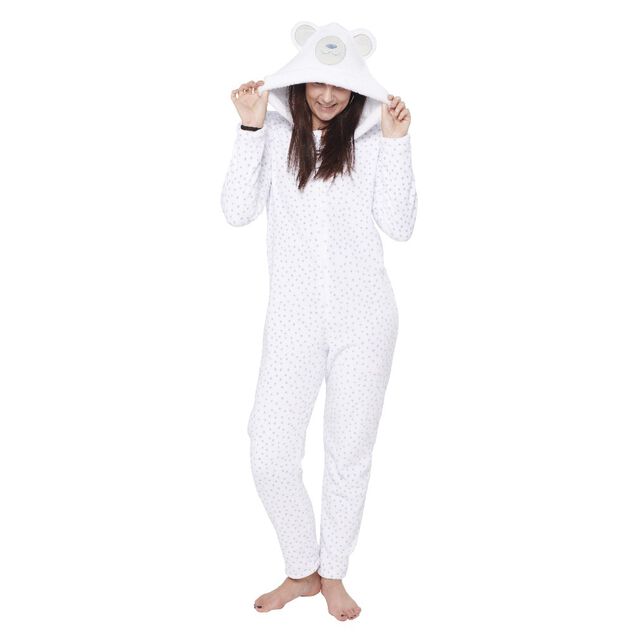 Pyjama combinaison ours gris blanc femme Taille XS