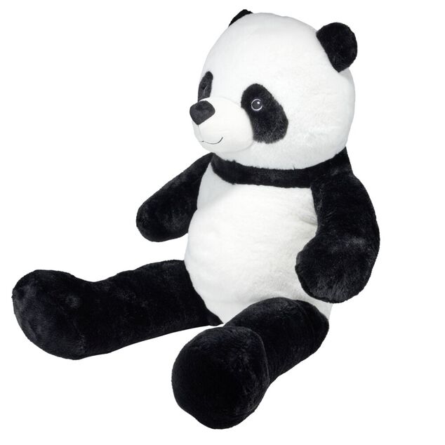 Peluche panda g&eacute;ant XXL polyester noir et blanc 40x30xH100cm