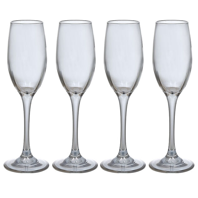 Fl&ucirc;te en verre argent&eacute; x4