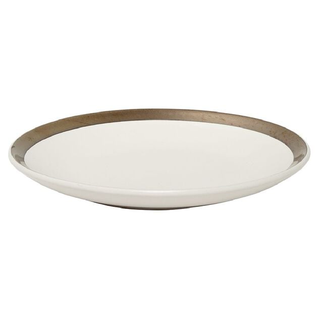 Assiette &agrave; dessert fa&iuml;ence bord liser&eacute; dor&eacute; &Oslash;20cm (2 mod&egrave;les)