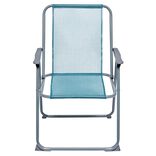 Fauteuil de camping pliant m&eacute;tal et textil&egrave;ne bleu