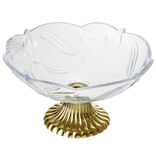 Corbeille à fruit plastique pied doré Ø24xH13cm