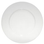 Lot de 4 assiettes rondes plastique blanc translucide &Oslash;24 cm