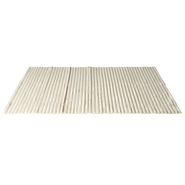 Tapis déco fourrure rayé 120x170cm (2 modèles taupe ou beige)