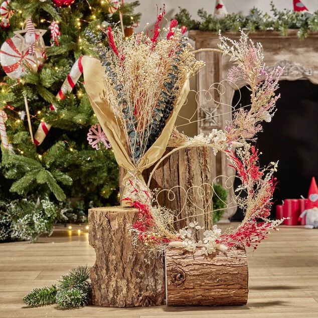 Couronne de fleurs s&eacute;ch&eacute;es &Oslash;25 cm