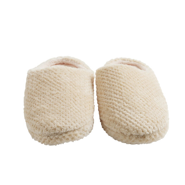 Chaussons mules unisexe beige motif quadrill&eacute; T40/41