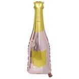 Ballon alu forme bouteille rose et dor&eacute;e 78cm