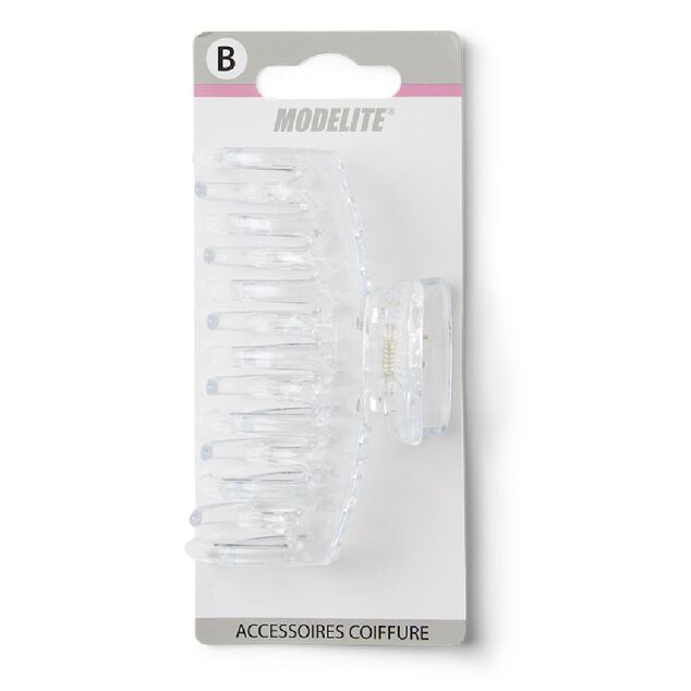 Pince cheveux crabe transparent mat L9cm